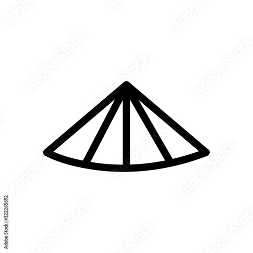 straw icon vector hat. Thin line sign. Isolated contour symbol illustration