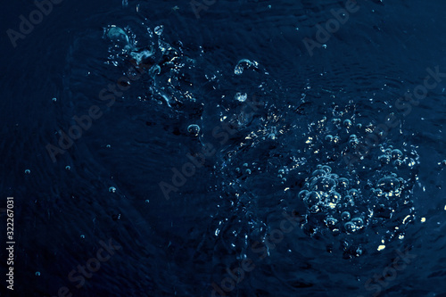 texture of water on black background, Water in night time