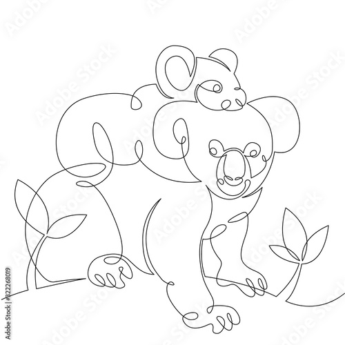Photography illustration drawing wildlife australia koala with cub