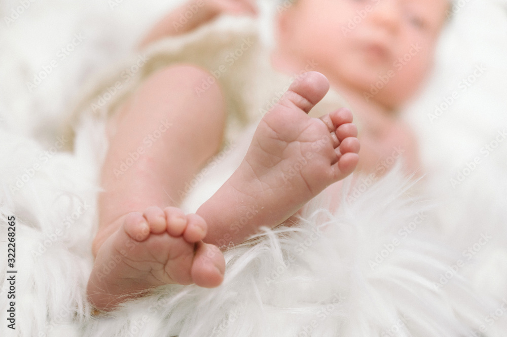 Baby feet - cute newborn - happy family moments Baby feet - cute newborn - happy family moments