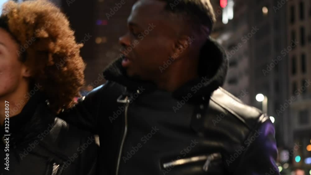 Afro boy and girl couple in love with Madrid Afro boy and girl couple in love with Madrid