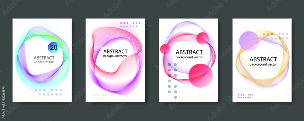 Plakat Set of abstract colorful. Fluid gradients banner design. vector