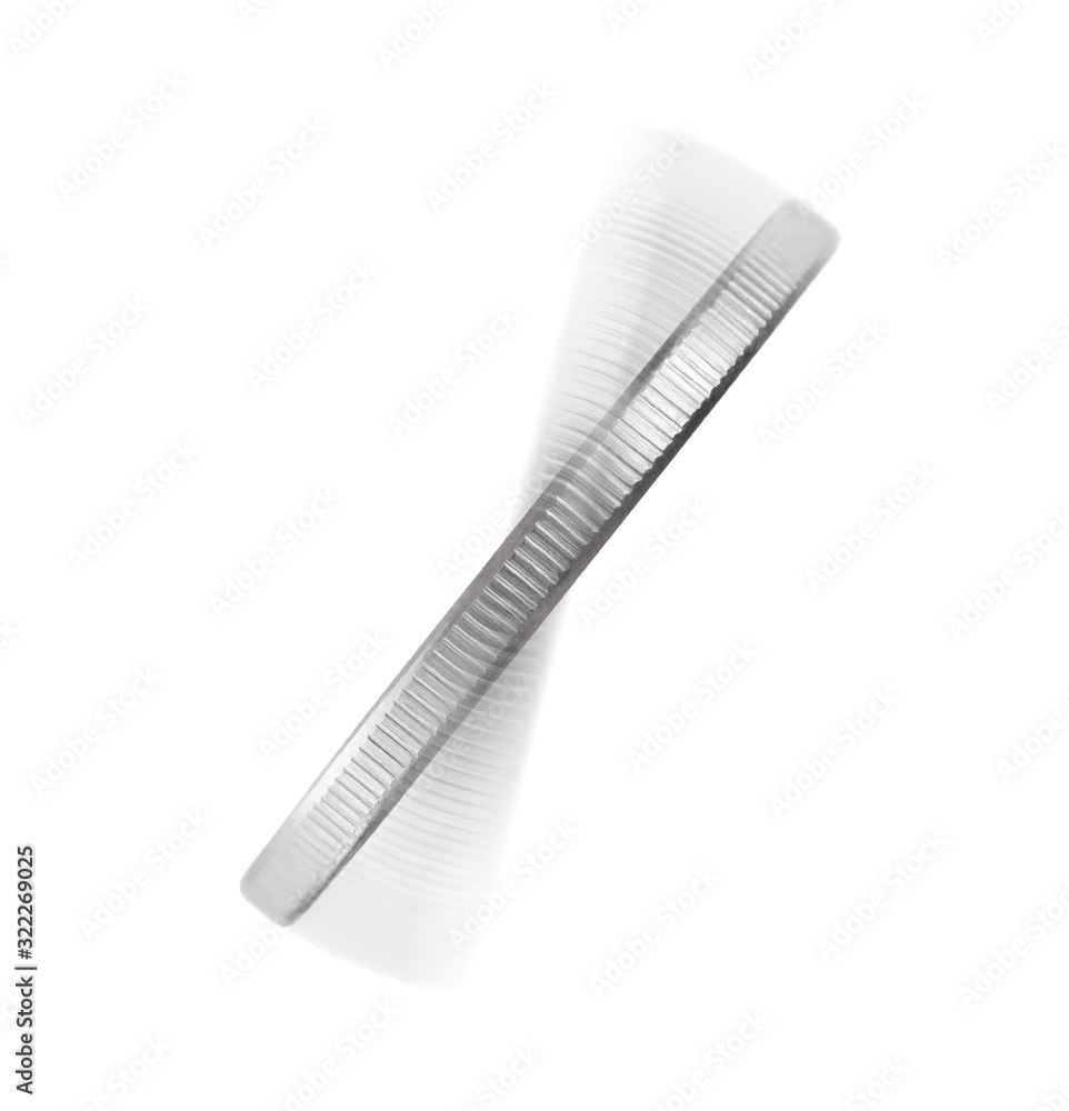 Spinning Coin on white background Spinning Coin on white background