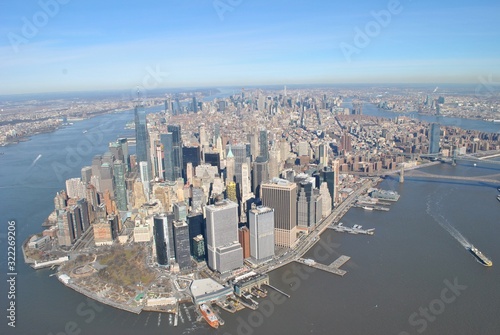 Manhattan landscape from helicopter