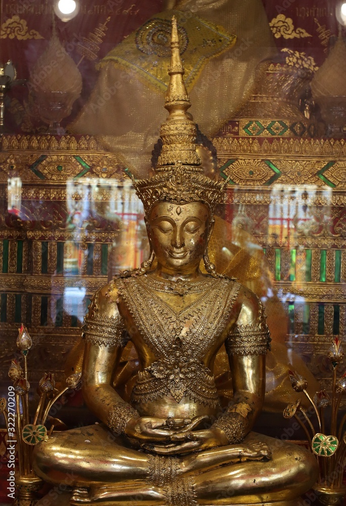 Fototapeta premium Beautifully decorated facade of Wat Phrathat Doi Southep in Chiangmai Thailand 
