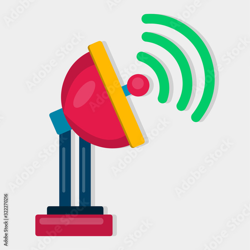 satellite dish isolated vector illustration in flat style photo