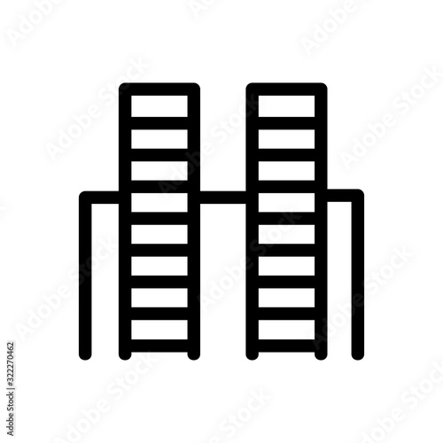 skyscraper icon vector. Thin line sign. Isolated contour symbol illustration