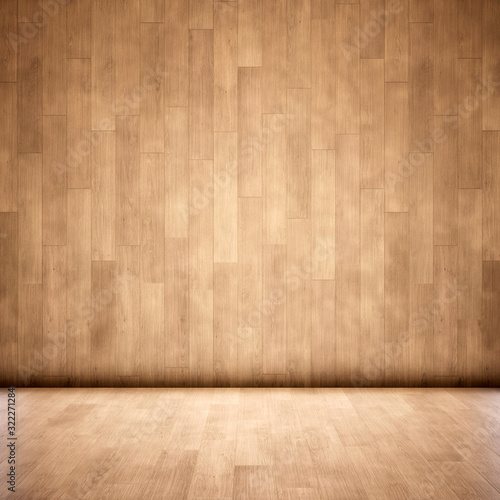 Concept or conceptual vintage or grungy brown background of natural wood or wooden old texture floor and wall as a retro pattern layout. A 3d illustration metaphor to time  material  emptiness   age