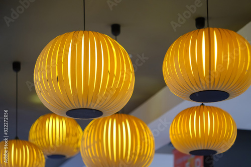 Decorative yellow lamps