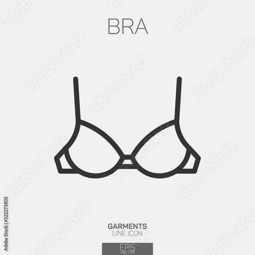 Bra simple vector line icon