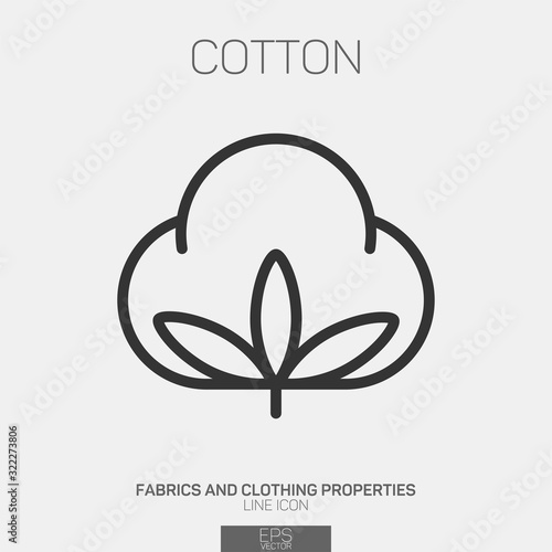 Natural cotton simple line icon