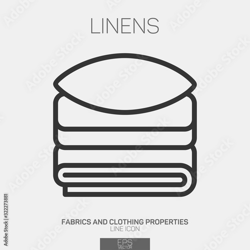Linens and pillow line icon