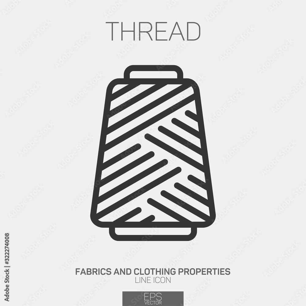 Sewing thread spool line icon Stock Vector Adobe Stock