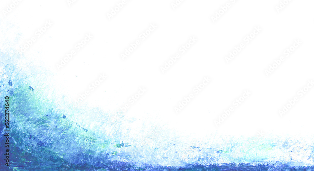 Fototapeta premium Artistic sea water painting background. Abstract sea draft. Colorful blue washed painted with strokes background. .