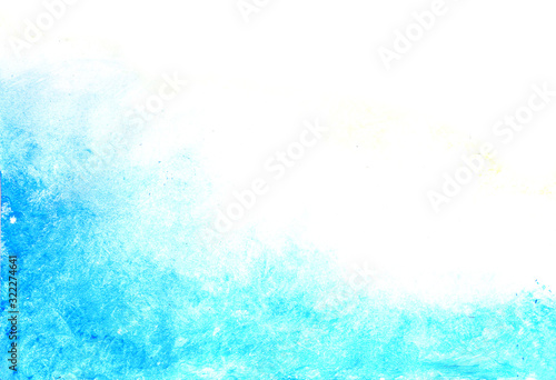 Artistic sea water painting background. Abstract sea draft. Colorful blue washed painted with strokes background. .