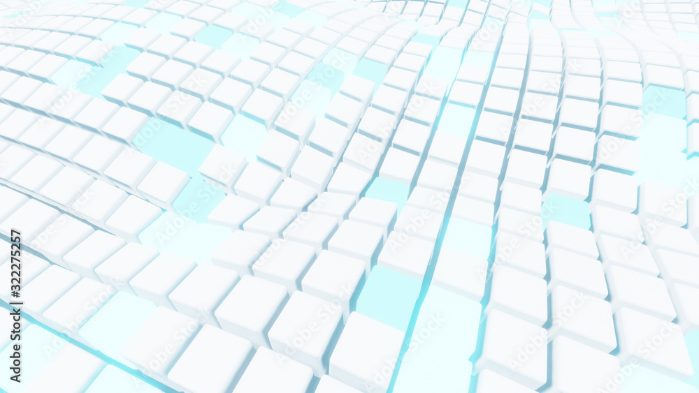 Abstract White Cubic Waving Surface Futuristic Background Abstract White Cubic Waving Surface Futuristic Background