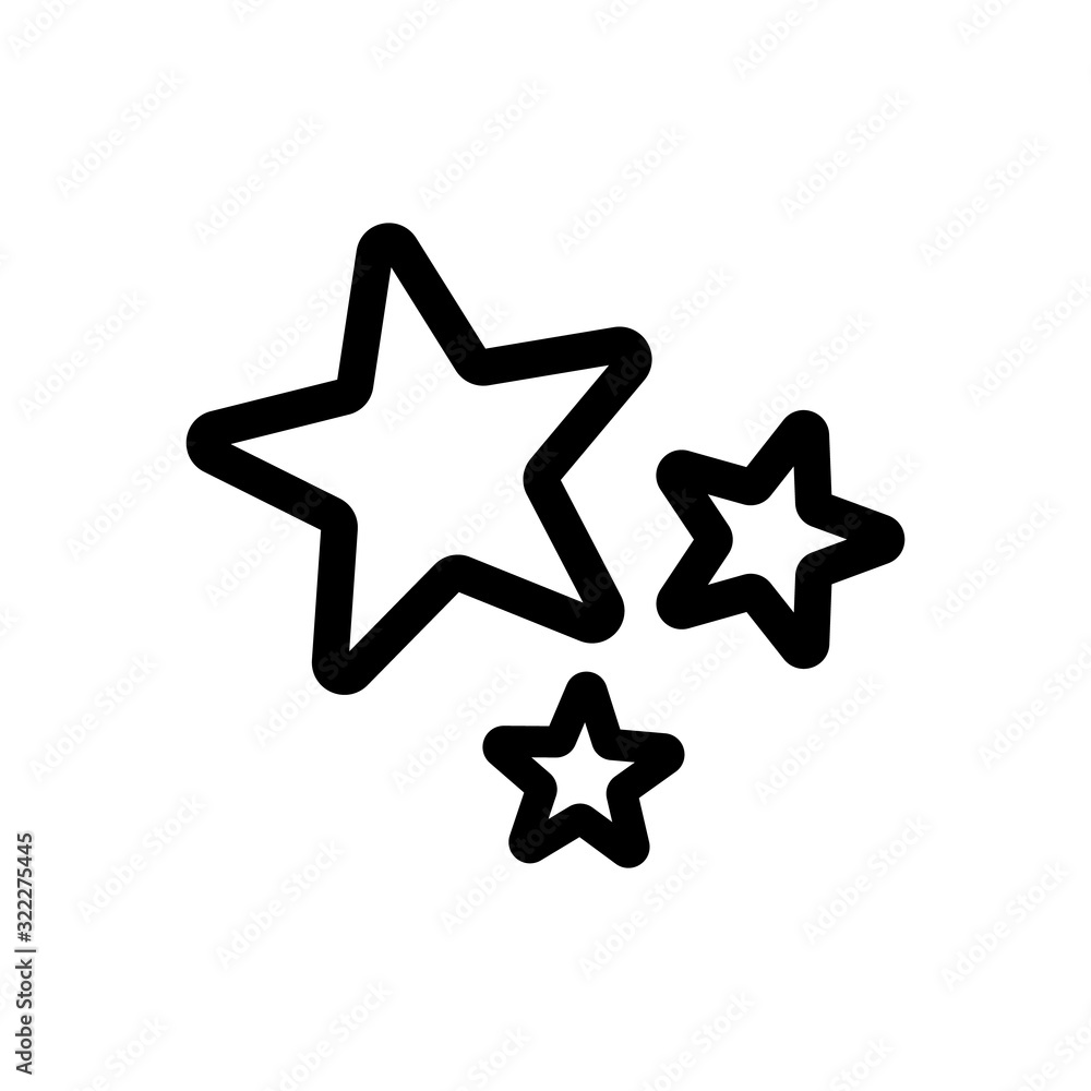 Star shining glitter icon vector. Thin line sign. Isolated contour symbol illustration Star shining glitter icon vector. Thin line sign. Isolated contour symbol illustration