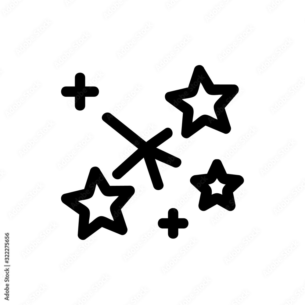 Star shining glitter icon vector. Thin line sign. Isolated contour symbol illustration