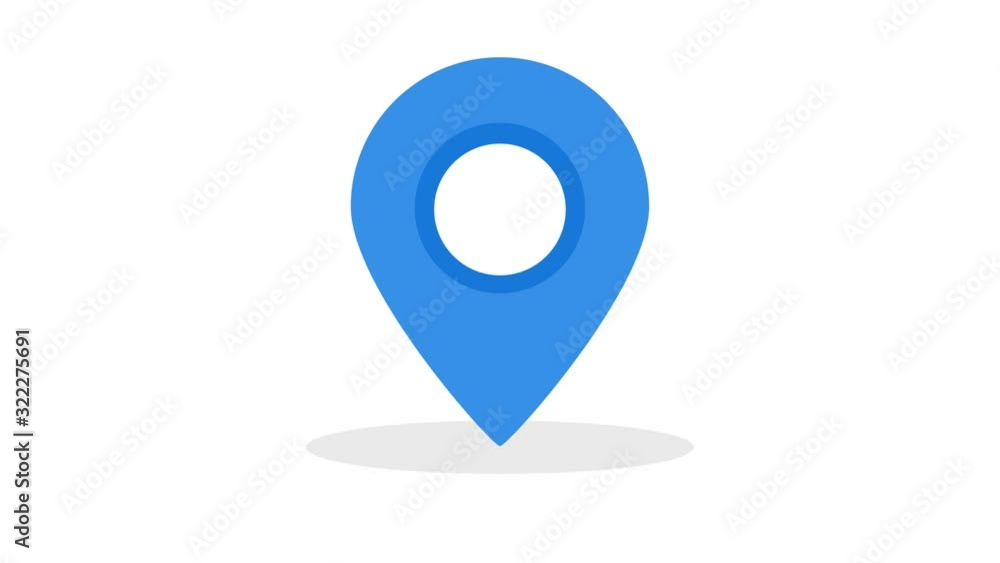 blue location pin icon pop-up animation.gps pin location map isolated on white background video blue location pin icon pop-up animation.gps pin location map isolated on white background video