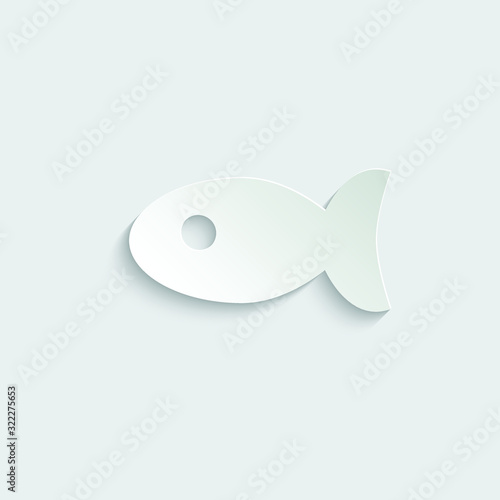 fish icon vector paper icon line style