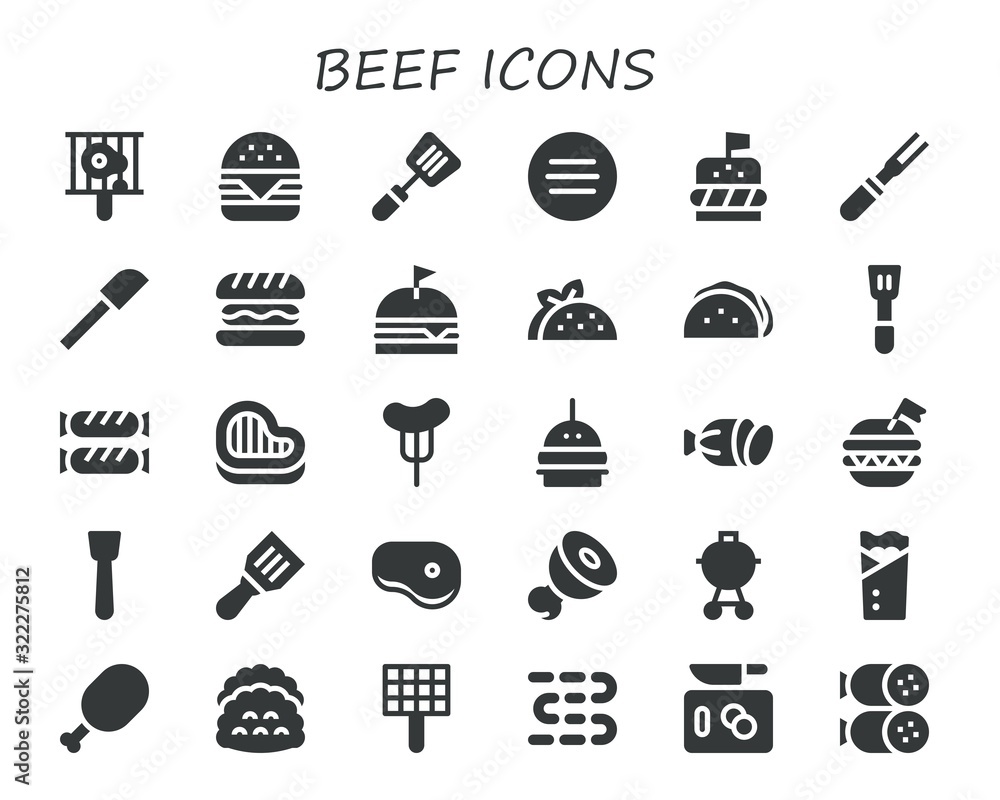 beef icon set