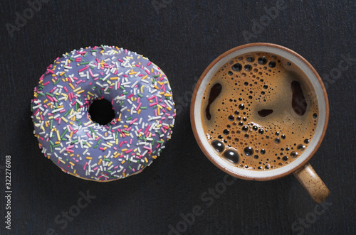 Blue donut and coffee