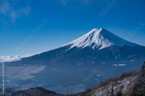 富士山,三ツ峠,雪,冬,風景,青空