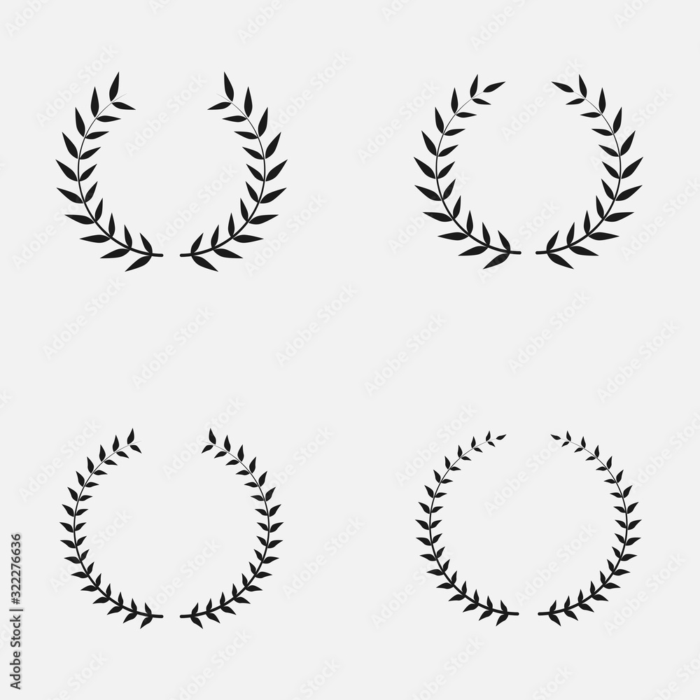 Set of laurel wreath icon isolated on white background. Set of laurel wreath icon isolated on white background.
