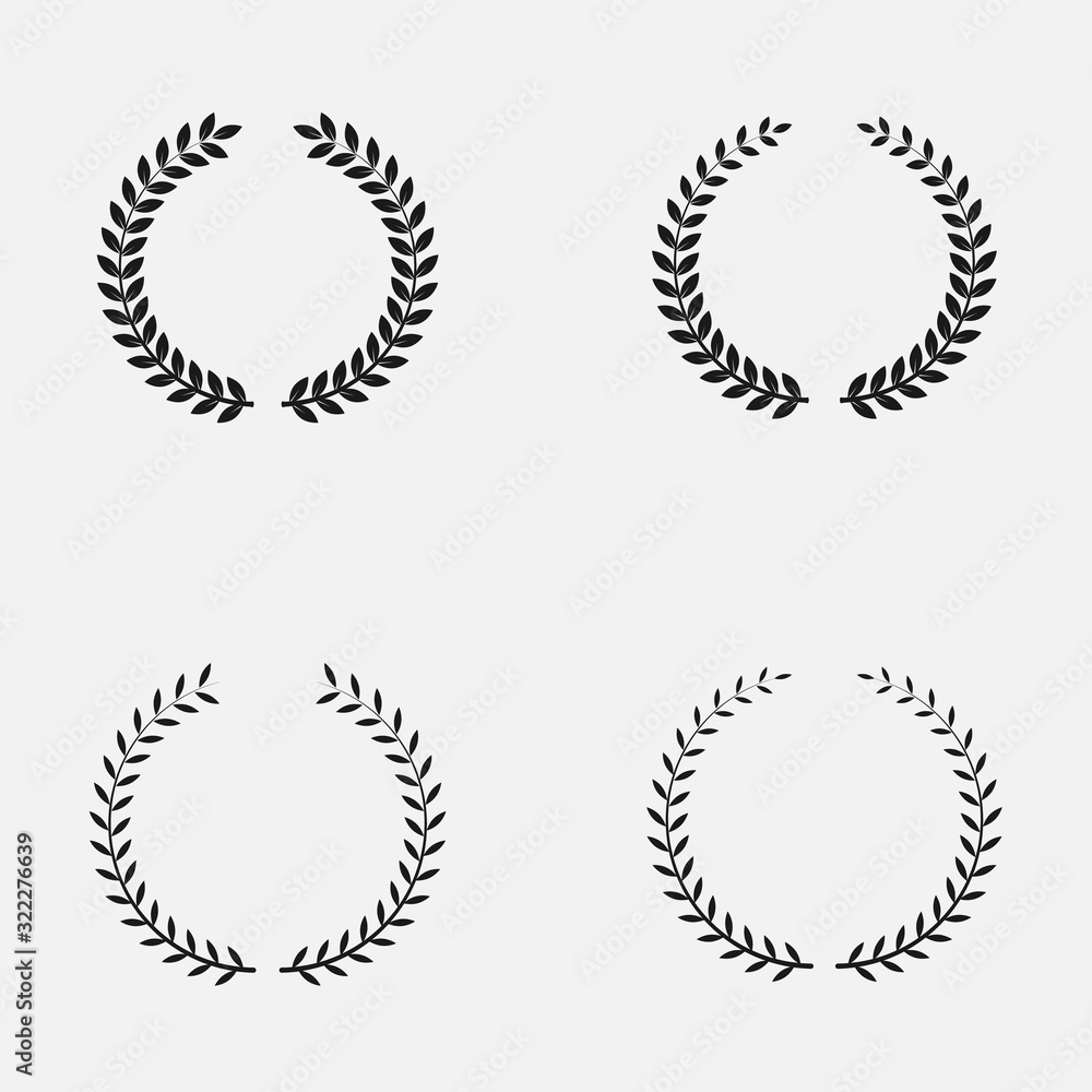 Set of laurel wreath icon isolated on white background. Set of laurel wreath icon isolated on white background.