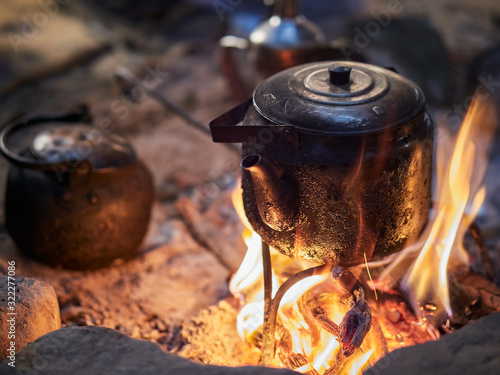 Valokuva Traditional bedouin tea on fire in the Wadi Rum desert, Jordan