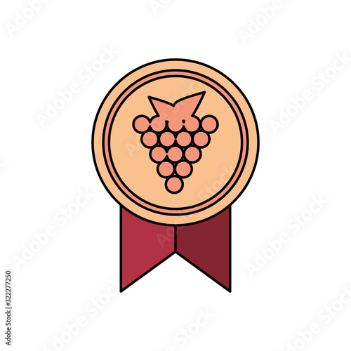 grapes fresh fruits seal stamp