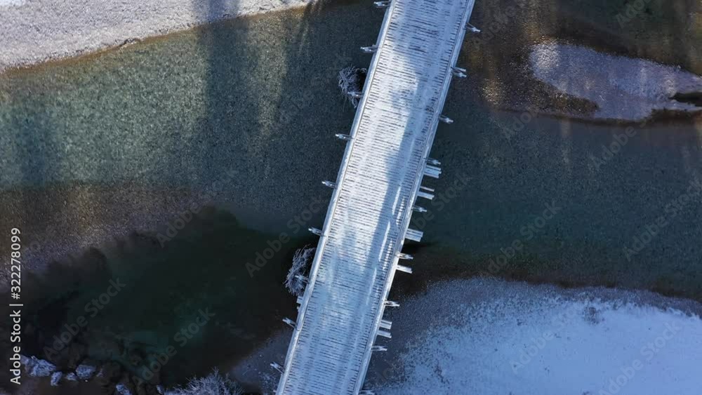 4k Lake Bridge in alps mountains / high altitude / Drone fly in a circle/ Cinematic shot 4k Lake Bridge in alps mountains / high altitude / Drone fly in a circle/ Cinematic shot