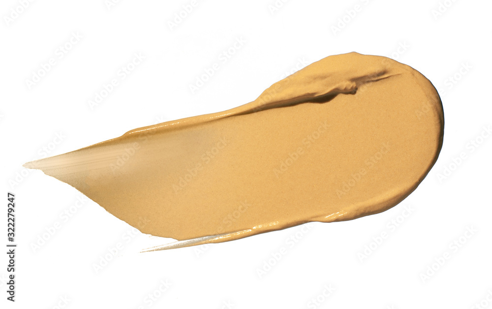 Make up foundation brush strokes white isolated background Make up foundation brush strokes white isolated background