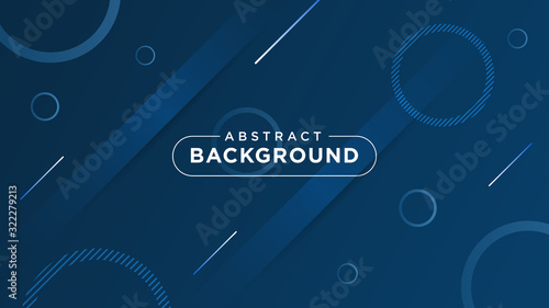 Abstract Background. Blue Gradient with Dynamic Line Shapes and Circles Composition. Eps 10 Vector Illustration 