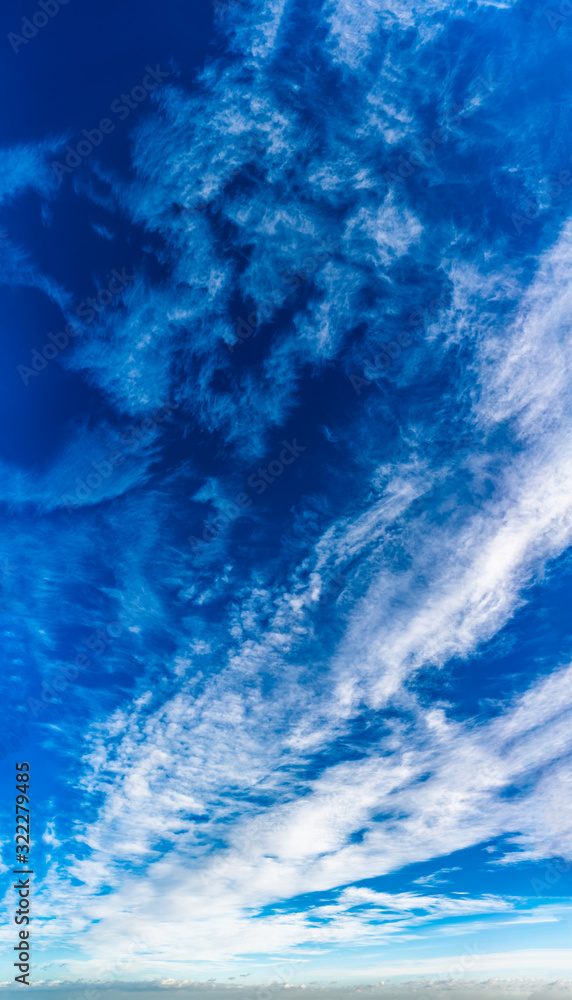 Fototapeta Fantastic clouds against blue sky, panorama