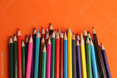 colored wooden pencils to draw