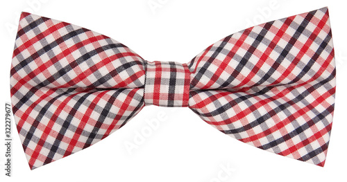 Foto Lovely plaid bow tie isolated on white background