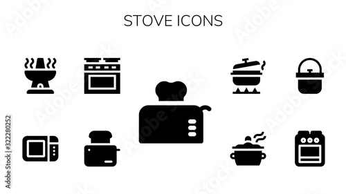 stove icon set