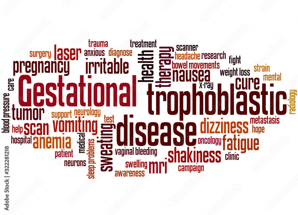 Gestational trophoblastic disease word cloud concept