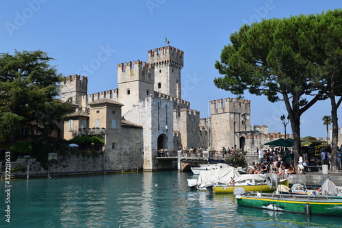 Beautiful castle  Sirmione Garda lake Italy Europe 
