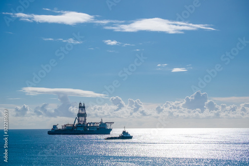 offshore oil drilling ship in the sea 