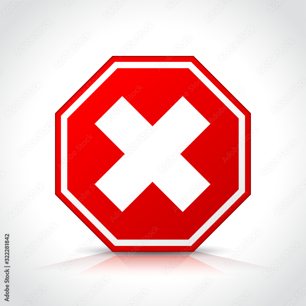 Obraz premium Vector illustration of cancel icon red symbol