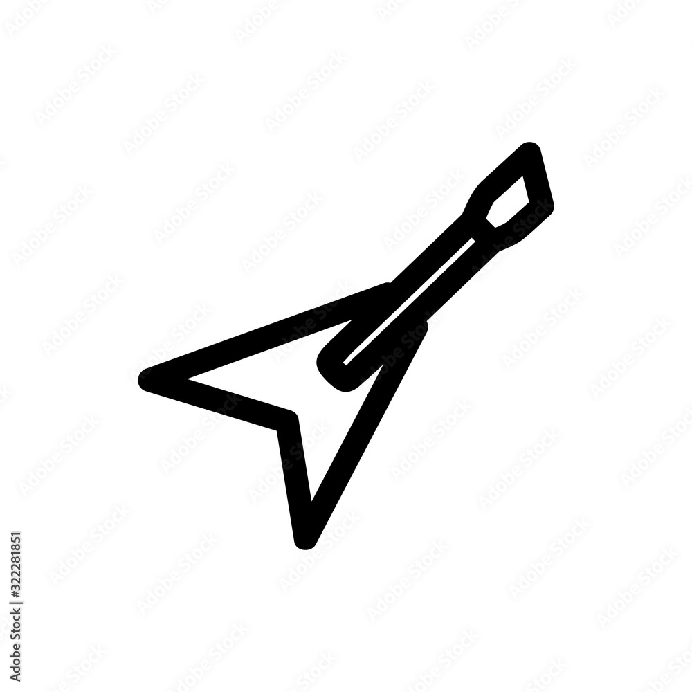 Rock music icon vector. Thin line sign. Isolated contour symbol illustration Rock music icon vector. Thin line sign. Isolated contour symbol illustration
