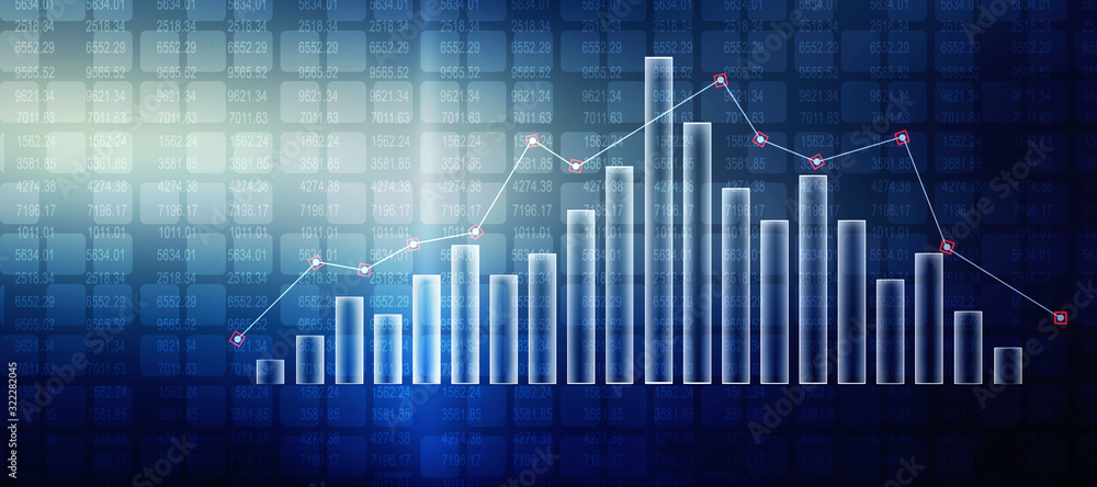 2d rendering Stock market online business concept. business Graph 2d rendering Stock market online business concept. business Graph