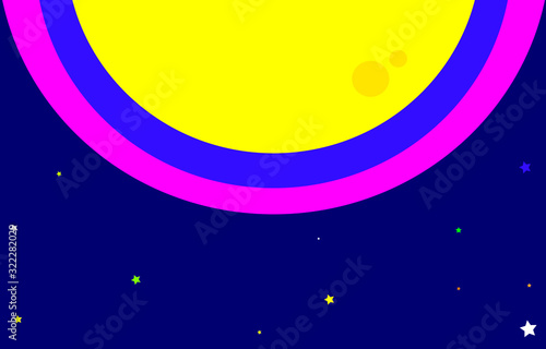 moon and stars in midnight. Night sky scenery background.