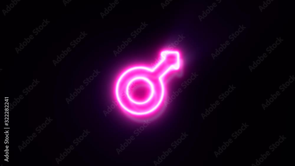 Pink neon mars sign blinks and appear in center Pink neon mars sign blinks and appear in center
