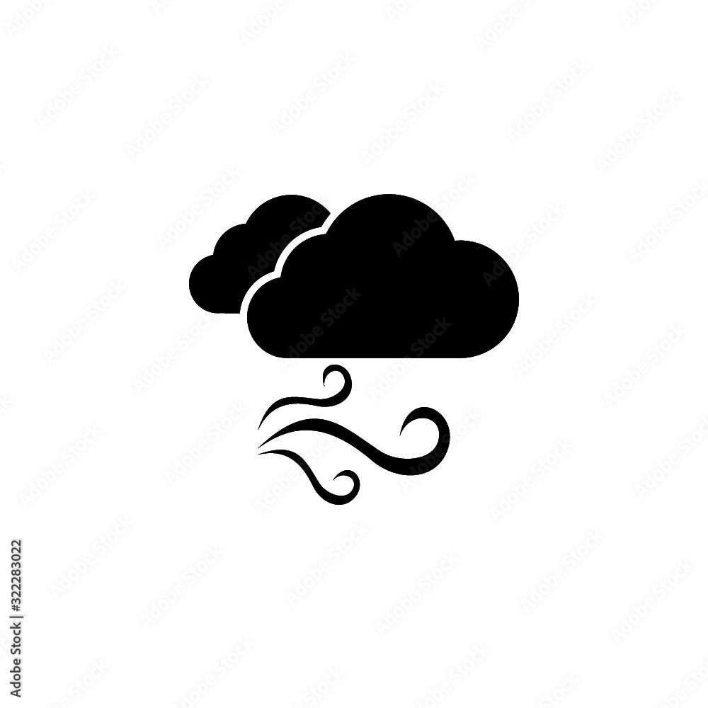 Wind cloud icon for web design isolated on white background