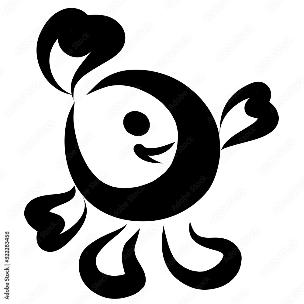 funny fun round creature dancing or waving funny fun round creature dancing or waving