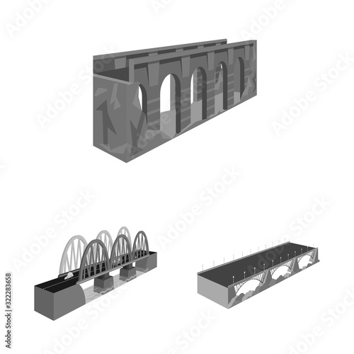 Vector design of connection and crossing sign. Set of connection and design stock symbol for web.