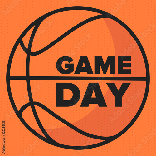 March Basketball Madness. Game Day Party. Professional team championship. Playoff grid, tournament bracket. Regular season and final game. Ball for basketball. Sport poster. Vector illustration
